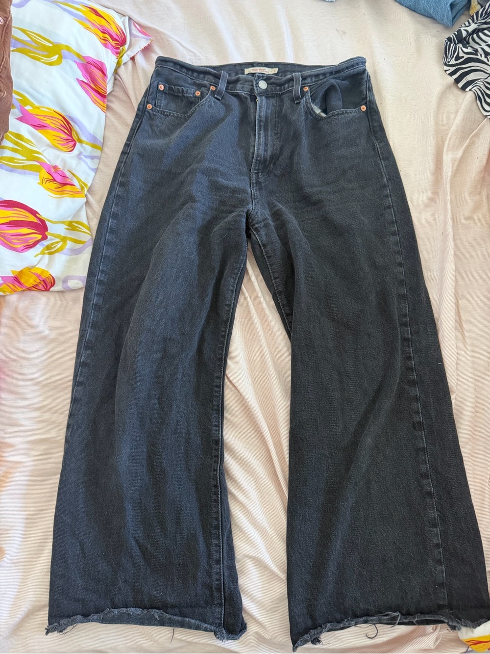 Levi’s Black Ribcage Wide Leg Jeans